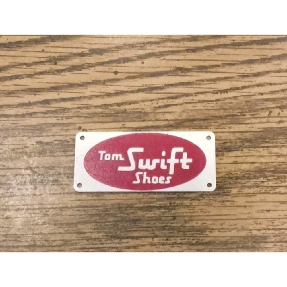 Vintage Original Tom Swift Boots Shoes Metal Advertising Tag
